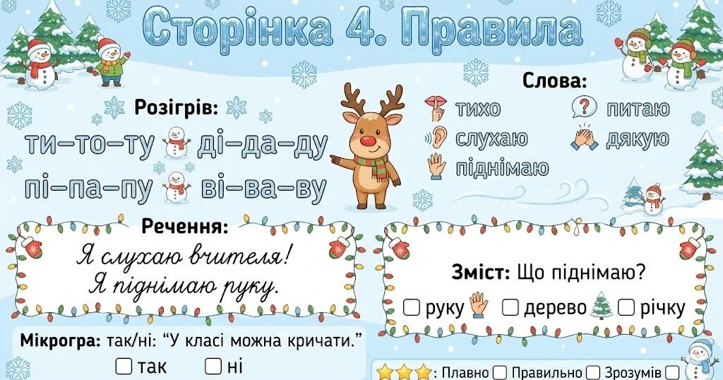 Прев’ю матеріалу «Читання по краплинці: 5 хвилинок щодня Сторінка 4. Правила»