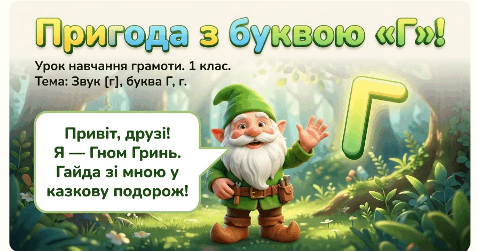 Прев’ю матеріалу «Читання. Звук [г], позначення його буквою г,Г (ге). Звуковий аналіз слів. Читання складів і слів із буквою г»