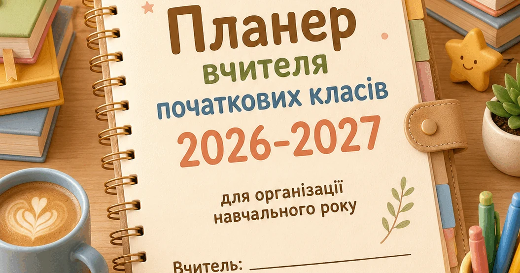 Прев’ю матеріалу «Планер вчителя початкових класів 2026–2027: розклад, календарі, списки, нотатки»