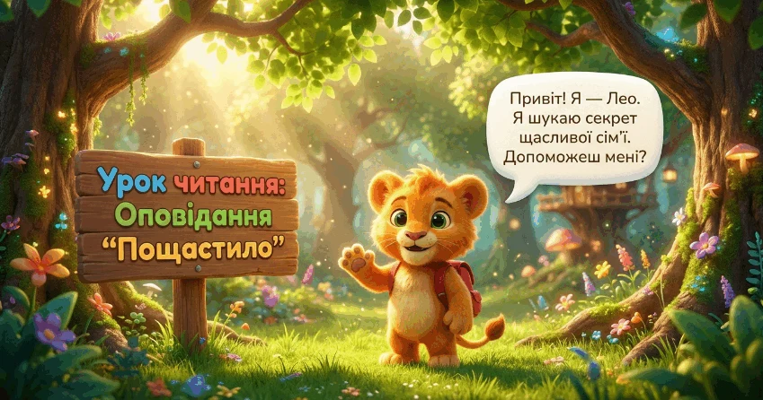 Прев’ю матеріалу «Пощастило. Перше коло читання з Котозавриком»