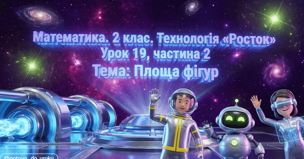 Прев’ю матеріалу «Росток 2 клас Ч.2 Урок 19 Математика. 2 клас. Технологія «Росток». Урок 19. Площа фігур»
