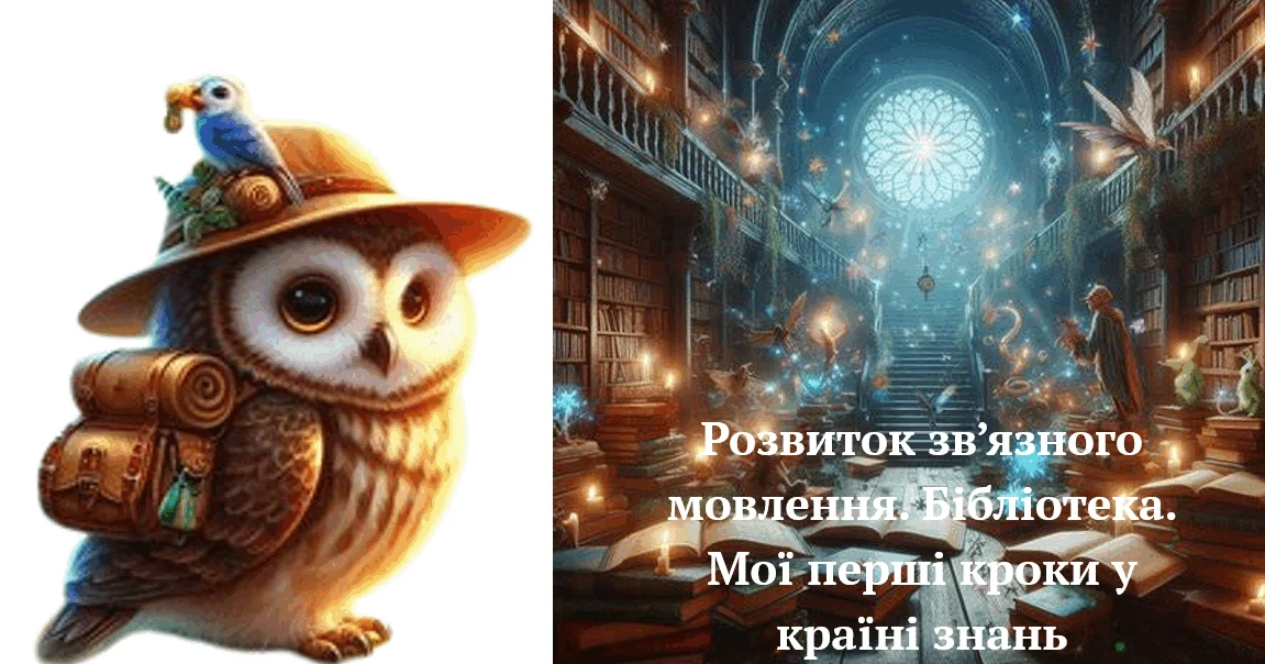Прев’ю матеріалу «Розвиток зв’язного мовлення. Бібіліотека. Мої перші кроки у країні знань»