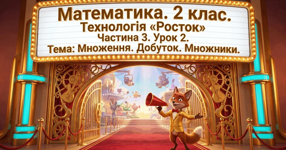 Прев’ю матеріалу «Урок 2. Частина 3. «Множення. Добуток. Множники». Математика. 2 клас. Технологія «Росток»»