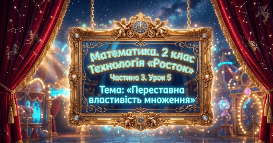 Прев’ю матеріалу «Урок 5. Частина 3. «Переставна властивість множення». Математика. 2 клас. Технологія «Росток»»