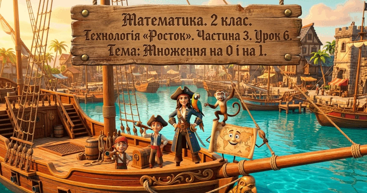 Прев’ю матеріалу «Урок 6. Частина 3. «Множення на 0 і на 1». Математика. 2 клас. Технологія «Росток»»