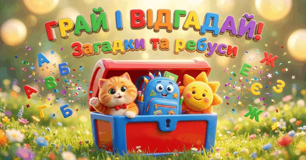 Прев’ю матеріалу «Велика інтерактивна гра: «Грай і відгадай! Загадки та ребуси для найкмітливіших»»