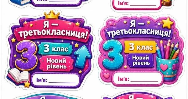 Прев’ю матеріалу «Яскраві мотиваційні бейджі-наліпки «Новий рівень» для учнів 1-4 класів (НУШ)»